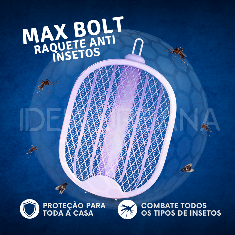 Raquete Mata-Mosquito MaxBOlt™ - Com Ions de Atração [Queima de Estoque]